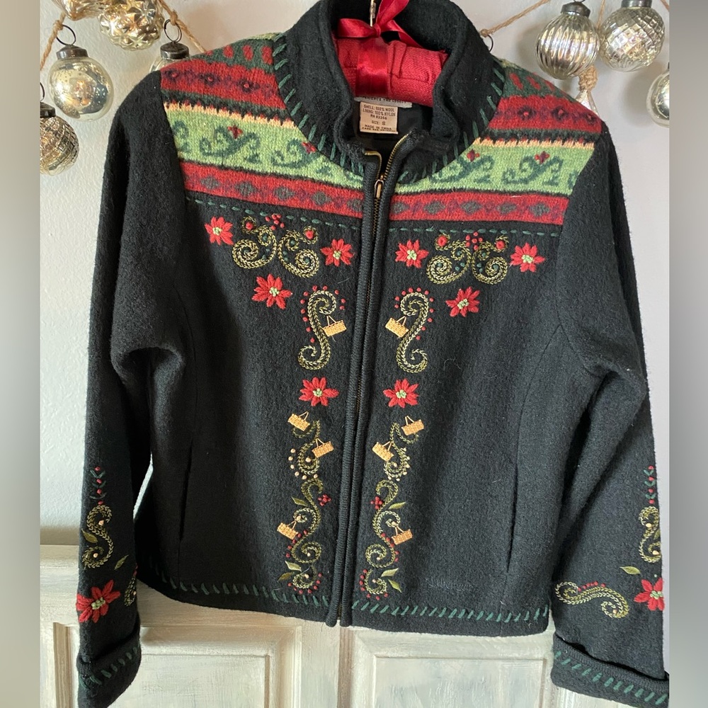 Longaberger boiled wool holiday jacket